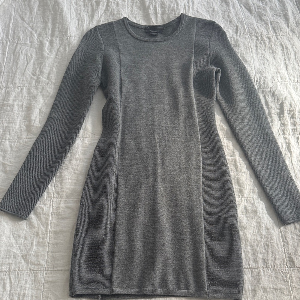 Armani Exchange Charcoal Long Sleeve Dress
